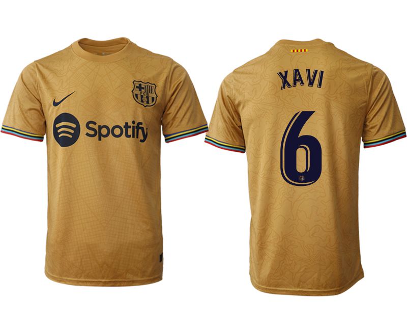Men 2022-2023 Club Barcelona away aaa version yellow #6 Soccer Jersey